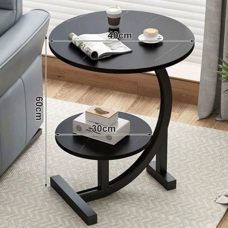 Table d'appoint TOMVAES pour salon, en forme de C