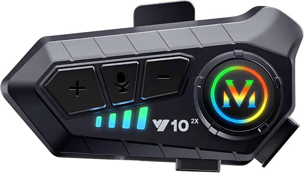 ntercom & Casque Bluetooth 5.3 pour Moto - Audio HiFi HD, Réduction de Bruit