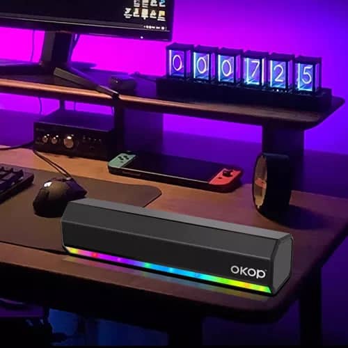 Barre de son - Sans fil - Lumière LED RVB - Son haute qualité - Films, Musique et Jeux