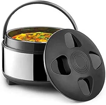 Casserole isotherme Affluent Collection Thermo Steel avec couvercle et fond en plastique - Capacité : 2,5 litres