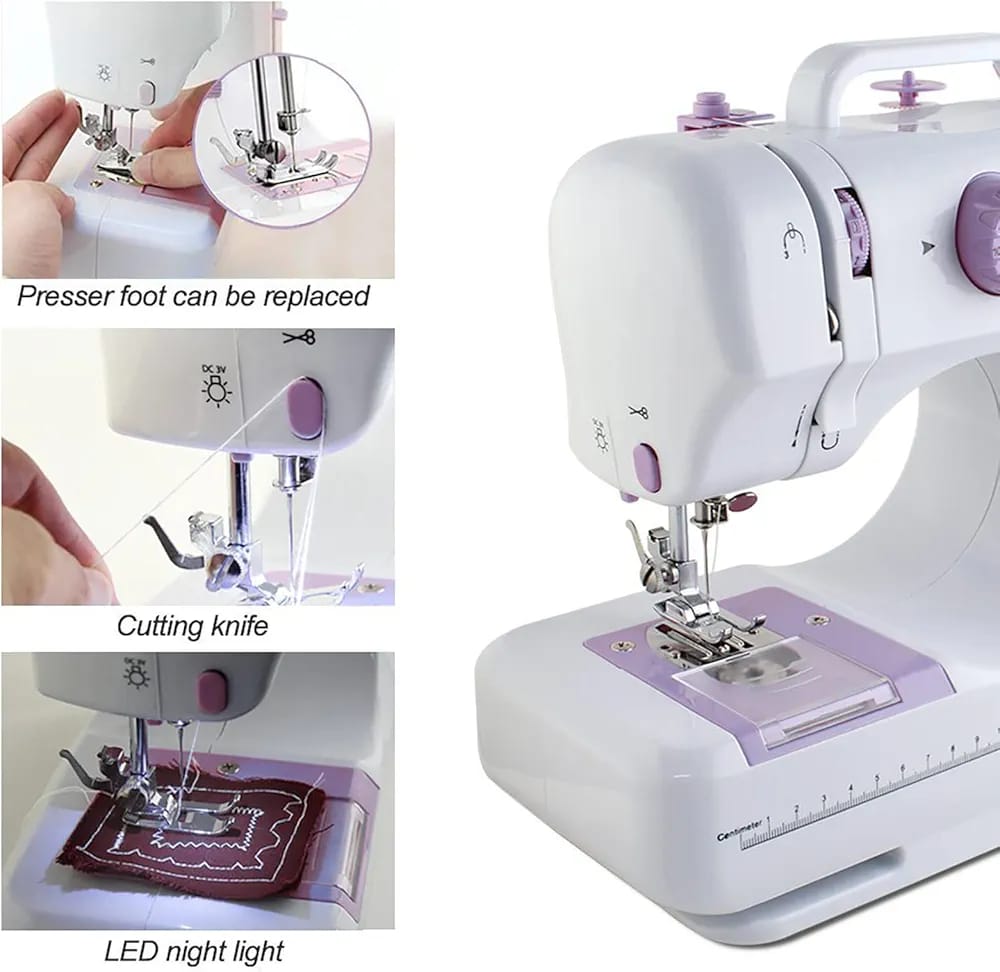 Petite machine à coudre, 12 points, dévidoir automatique, pour débutants