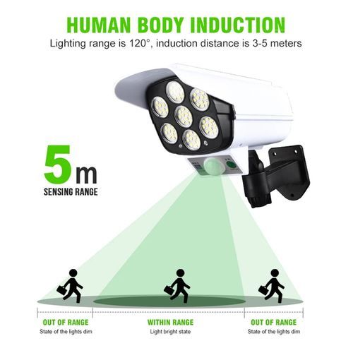 Mythco Lampe Murale Solaire à Caméra Avec Capteur De Mouvement 77 LED IP65
