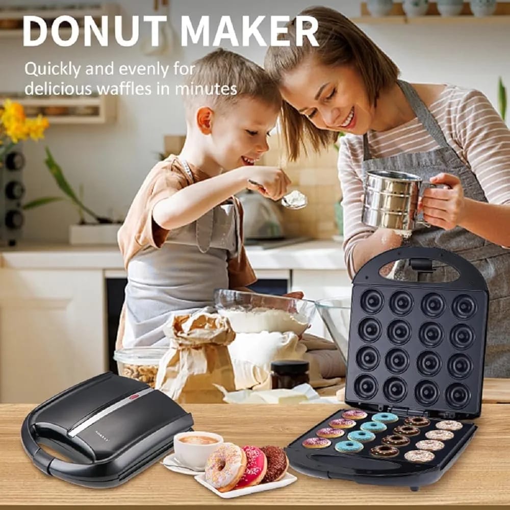Appareil à sandwichs 16 trous - 1400W - Noir