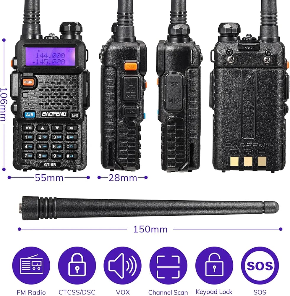 Une Paire De Talkie-Walkie Professionnel Avec Double Bande