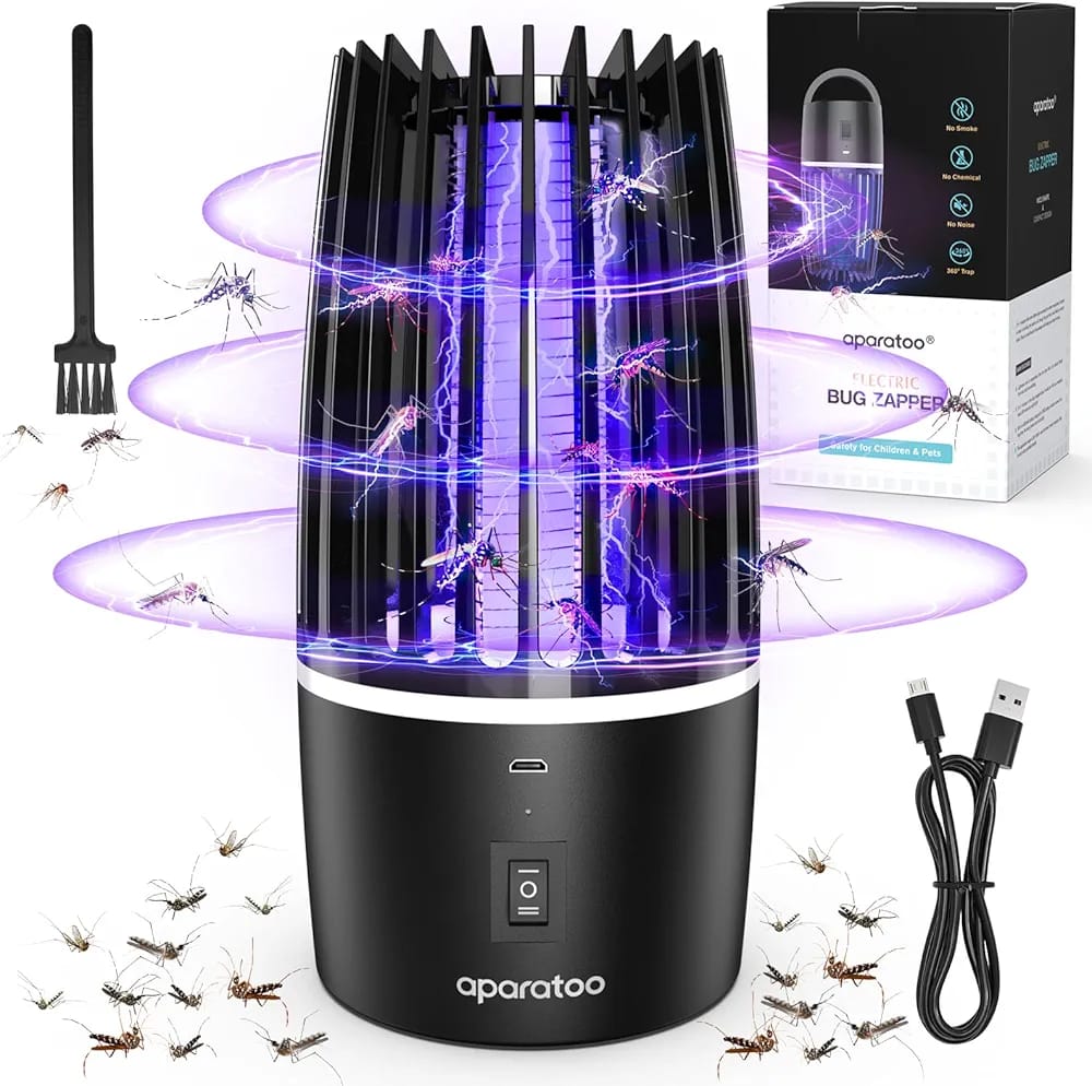 Lampe Anti-moustique UV à Choc électrique USB, Trappeur Anti-mouches Intérieur/extérieur- Moustique