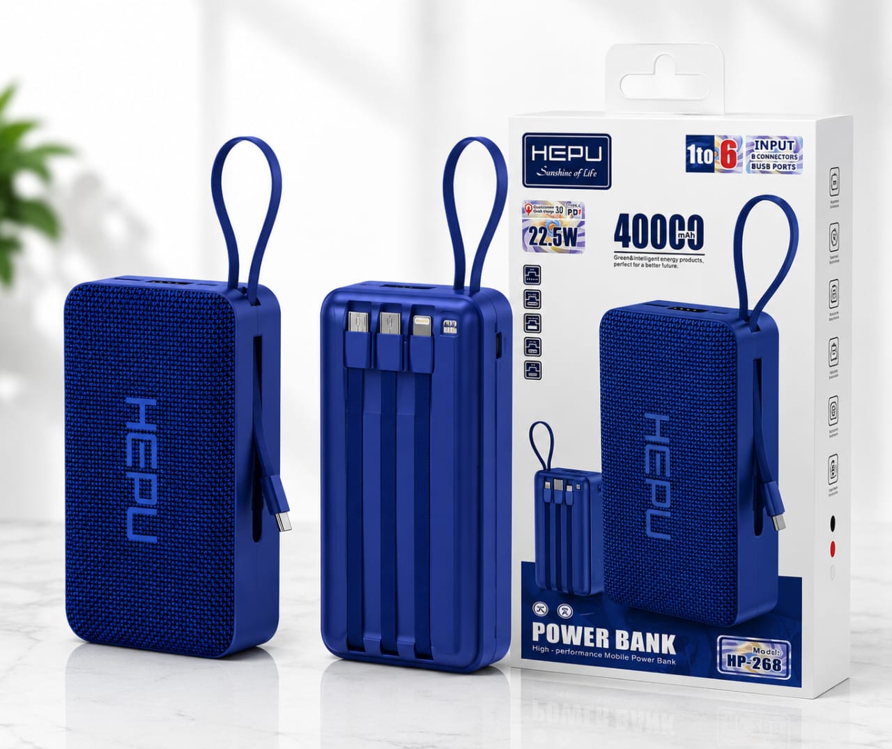Powerbank HEPU 40 000 mAh – Charge Rapide Portable