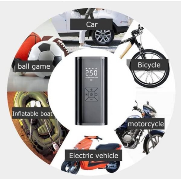 Compresseur D'air Affichage Intelligente Sans Fil Pour Motos Vélos Ballons Et Pneus De Voiture – Image 4
