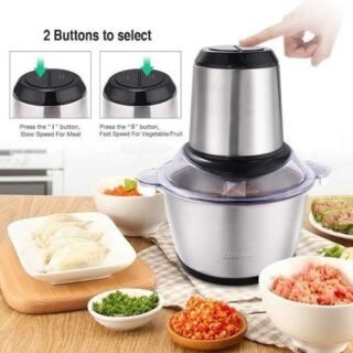 Hachoir à Viande électrique Domestique En Acier Inoxydable 3L