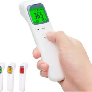 Thermomètre numérique infrarouge sans contact pour adultes et bébés avec alarme de fièvre.