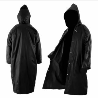 Poncho de pluie solide à manches longues avec capuche pour homme et femme