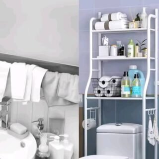 Économiseur d'espace de salle de bain à 3 étagères